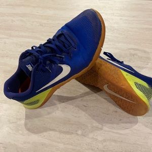 Blue and yellow Nike Metcon 4’s, men’s size 12